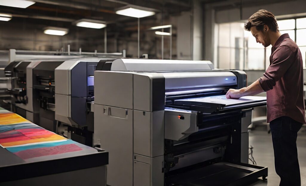 illustration showcasing digital and offset printing methods
