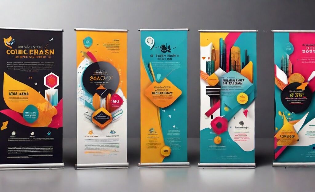 different banner designs showcasing different graphic design principles and techniques